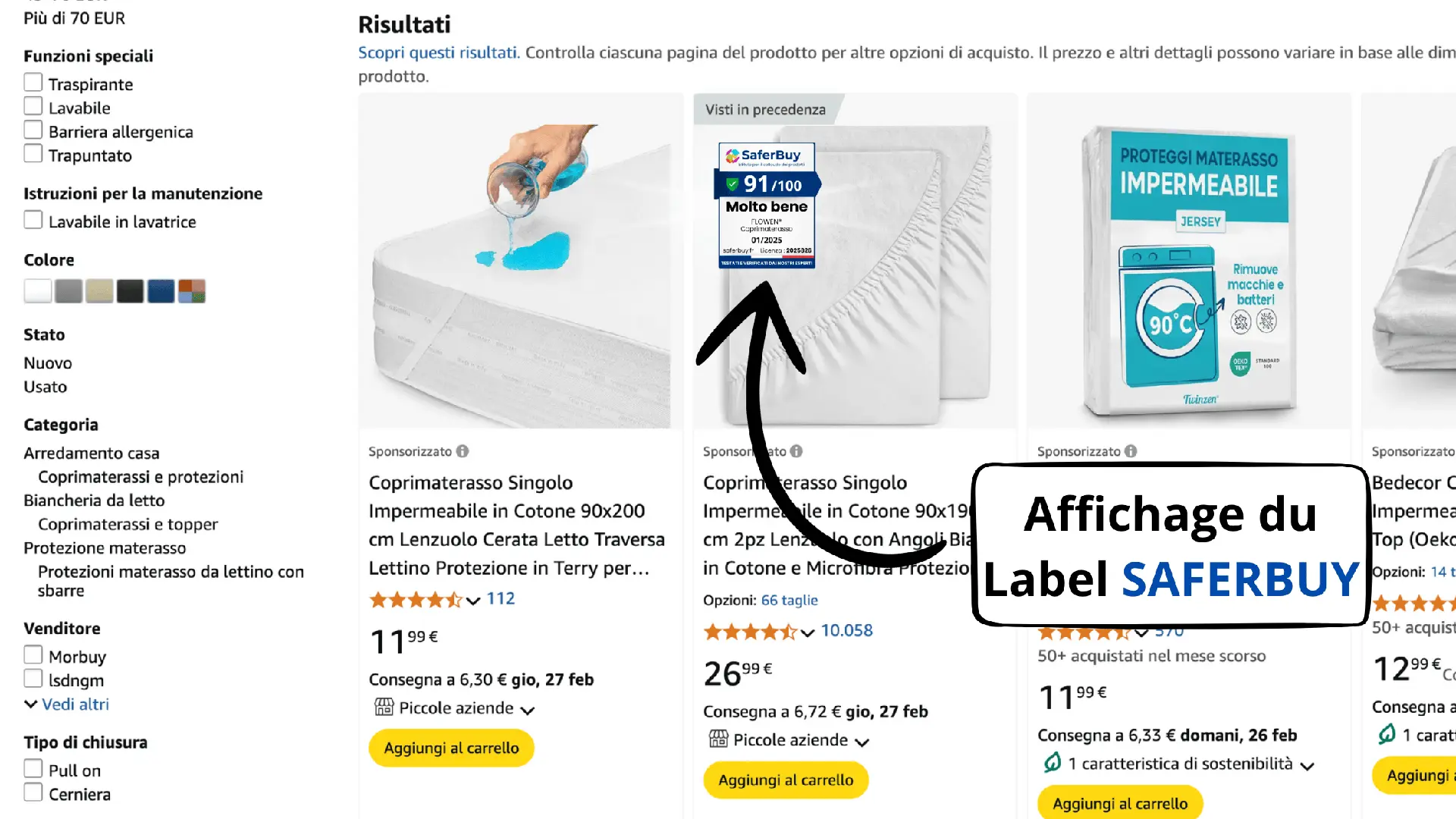 Exemple d'affichage du Label Saferbuy
